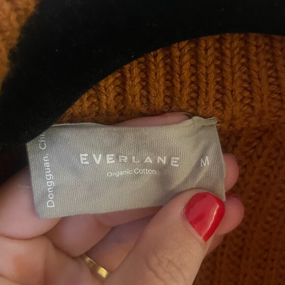 Everlane Organic Cotton Chunky Knit Zip Cardigan Toasted Almond Brown - Picture 4 of 7